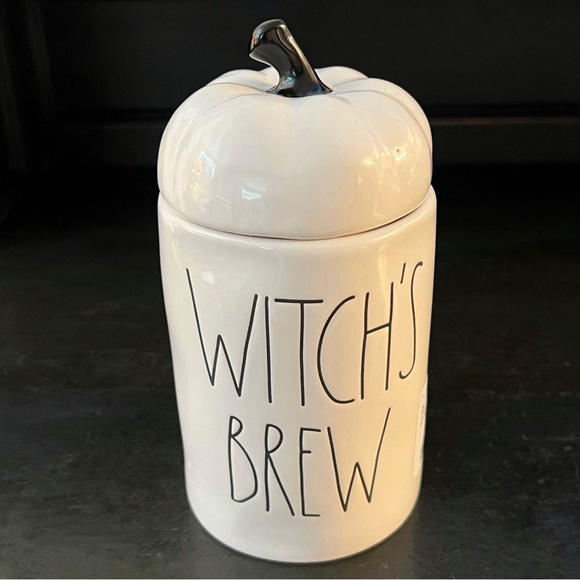 Rae Dunn NEW WITCH’S BREW Candle Halloween Cauldron Pumpkin Lid Ivory Black LL - Picture 8 of 8